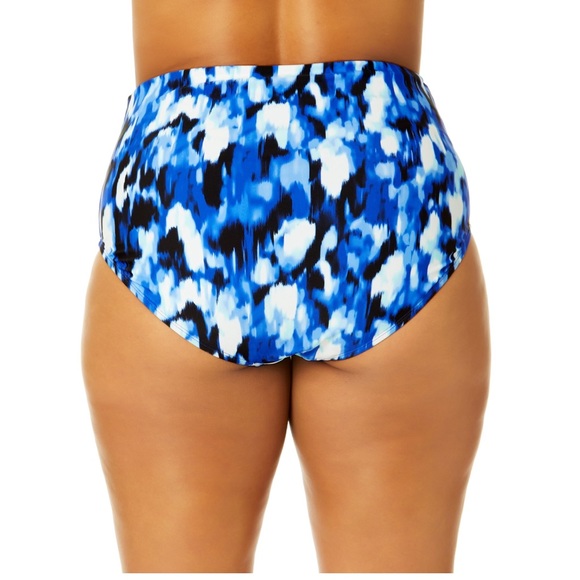 Time and Tru Women's Plus Size Tie Dye Foldover Swim 2X - Picture 3 of 5